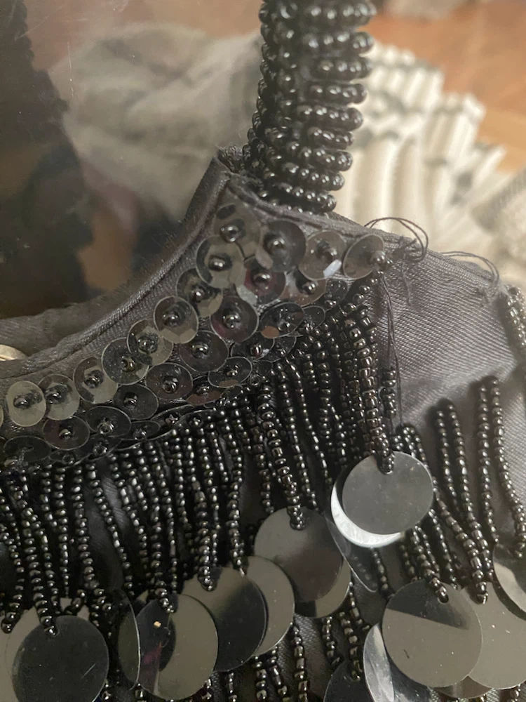 Black Beaded Sequin Handbag - photo 2