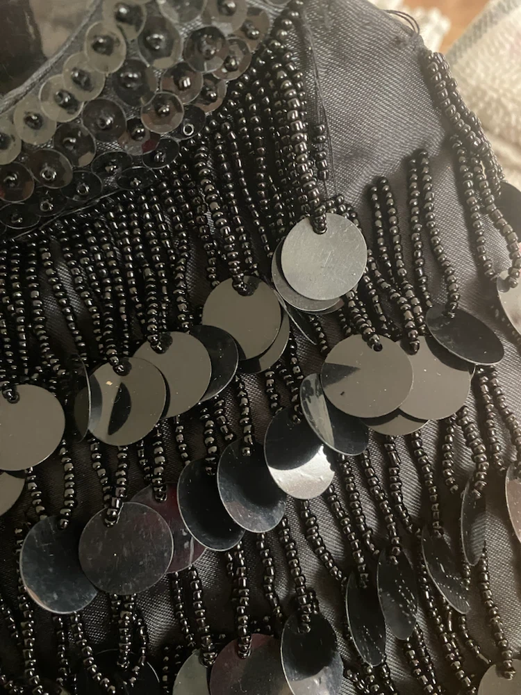 Black Beaded Sequin Handbag - photo 3