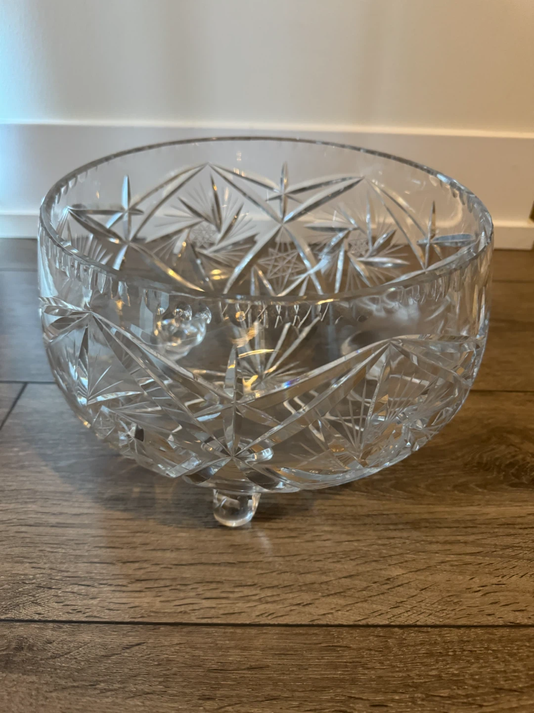 Crystal Cut Glass Footed Serving Bowl