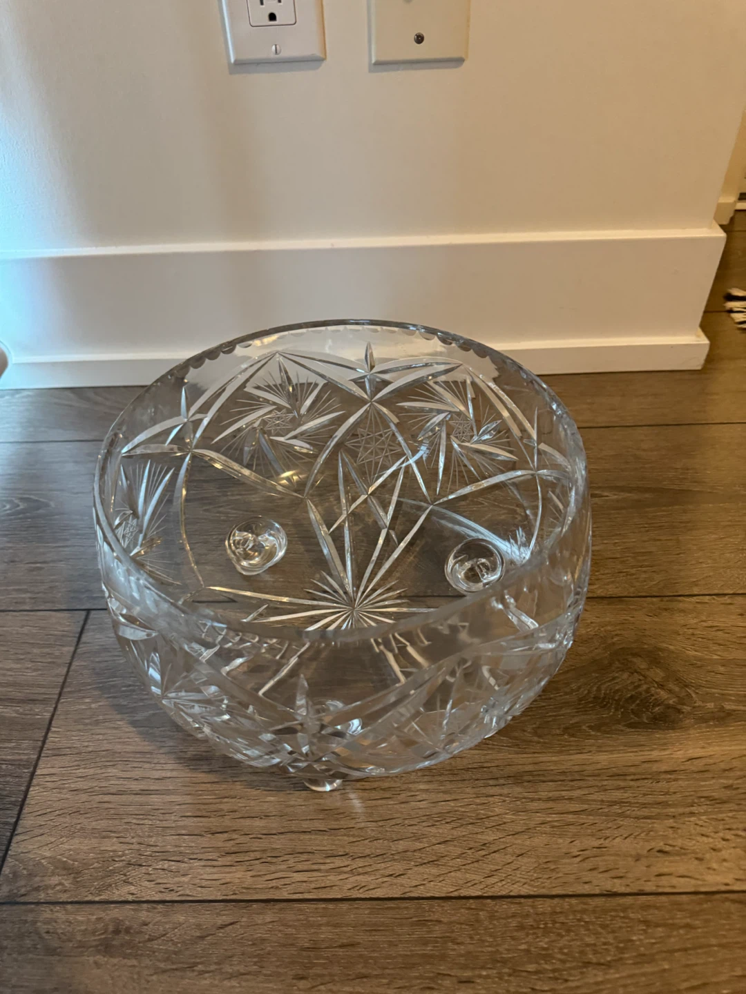 Crystal Cut Glass Footed Serving Bowl - photo 2