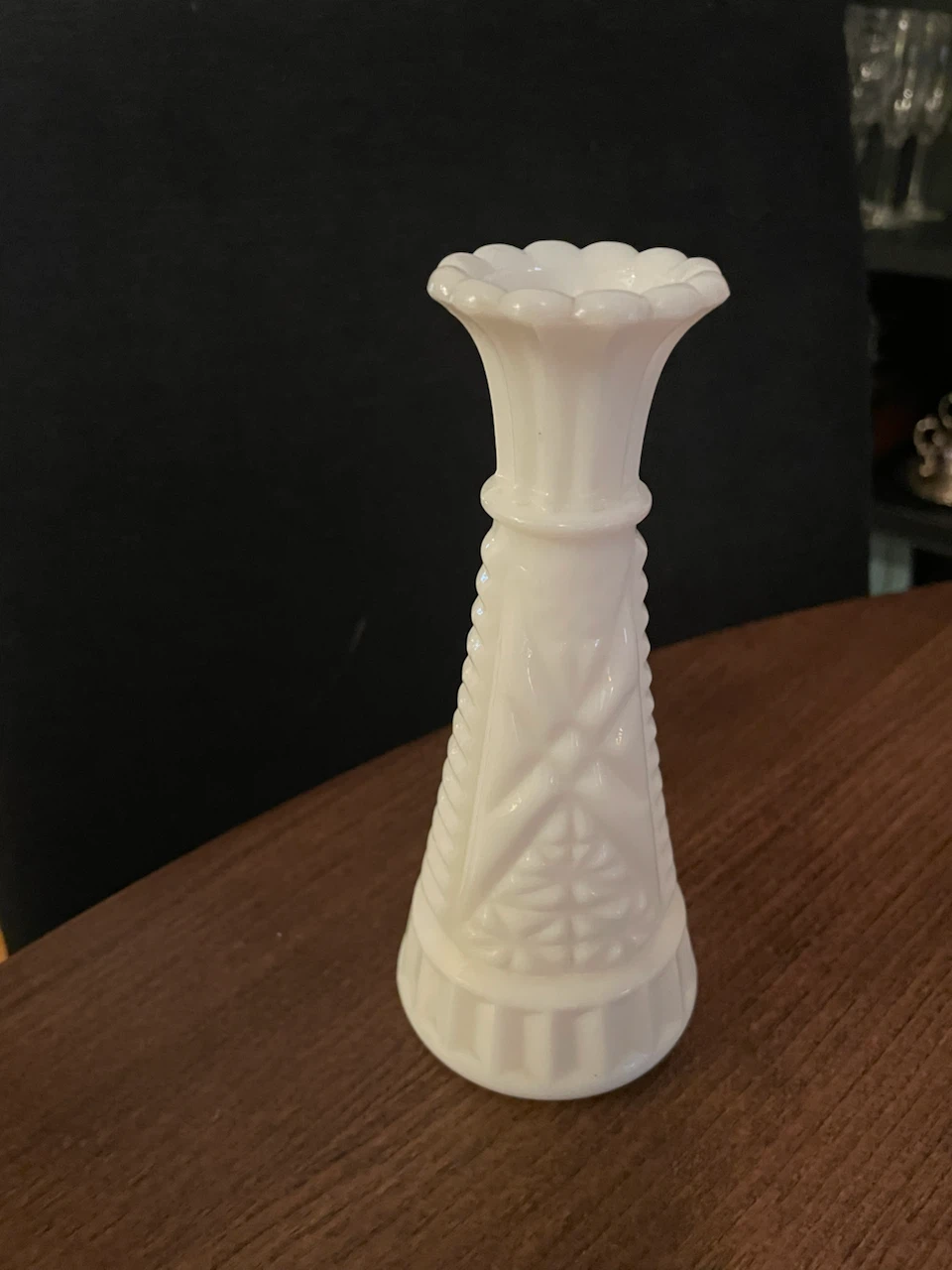 White Milk Glass Bud Vase