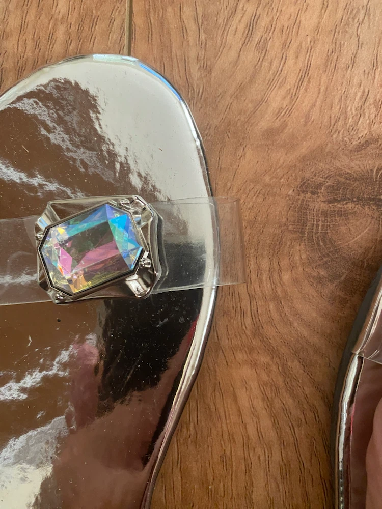 Clear Jelly Slides with Gem Detail
