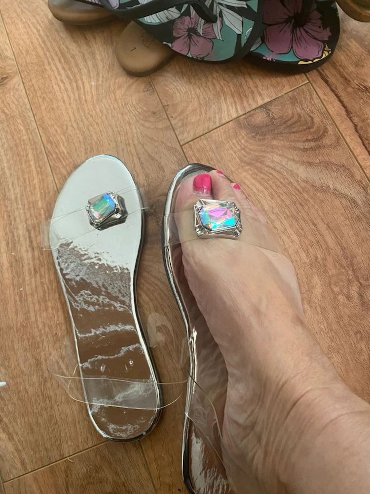 Clear Jelly Slides with Gem Detail - photo 4