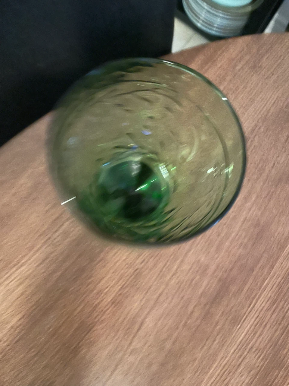 Vintage Green Embossed Goblet Glass - photo 2