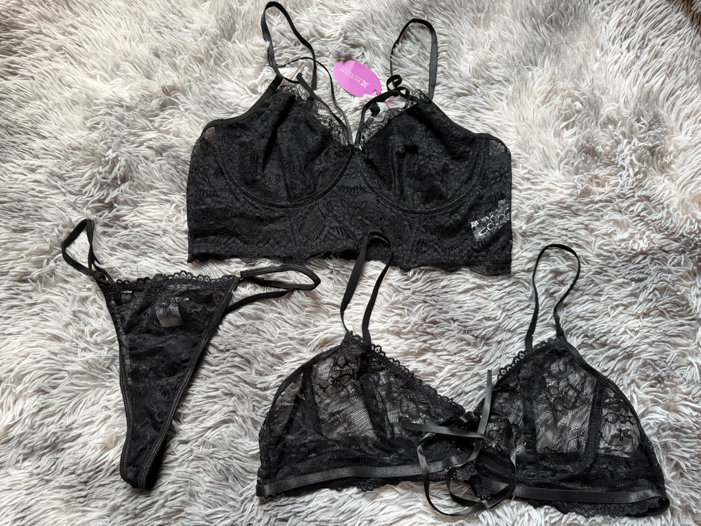 Avidlove Black Lace Bralette Set - XL - photo 2