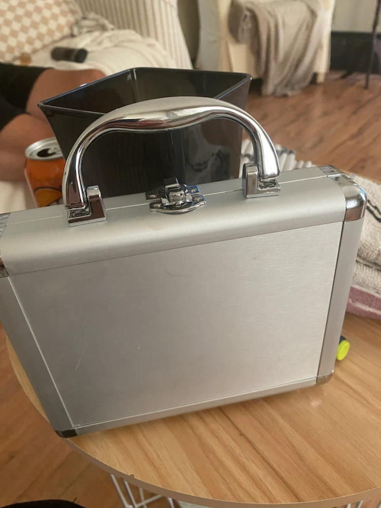 Silver Makeup Train Case