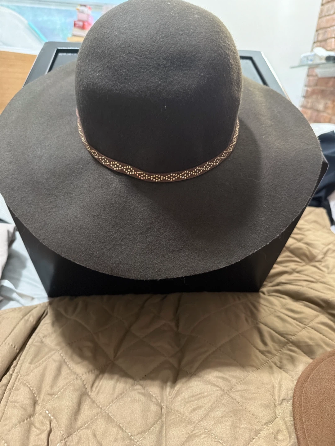 Three Felt Hats - Brown, Olive Green, Charcoal - photo 2