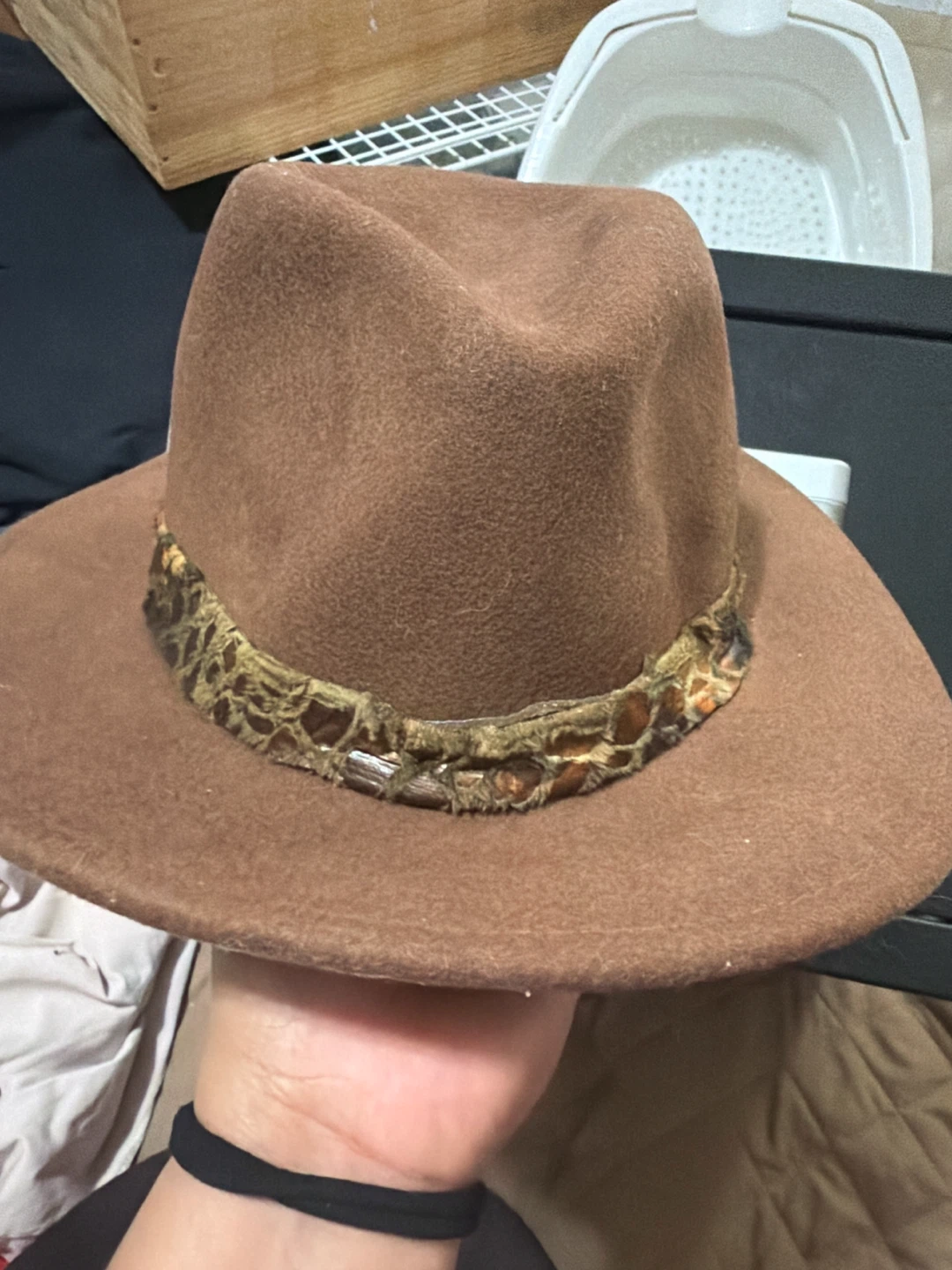 Three Felt Hats - Brown, Olive Green, Charcoal - photo 3