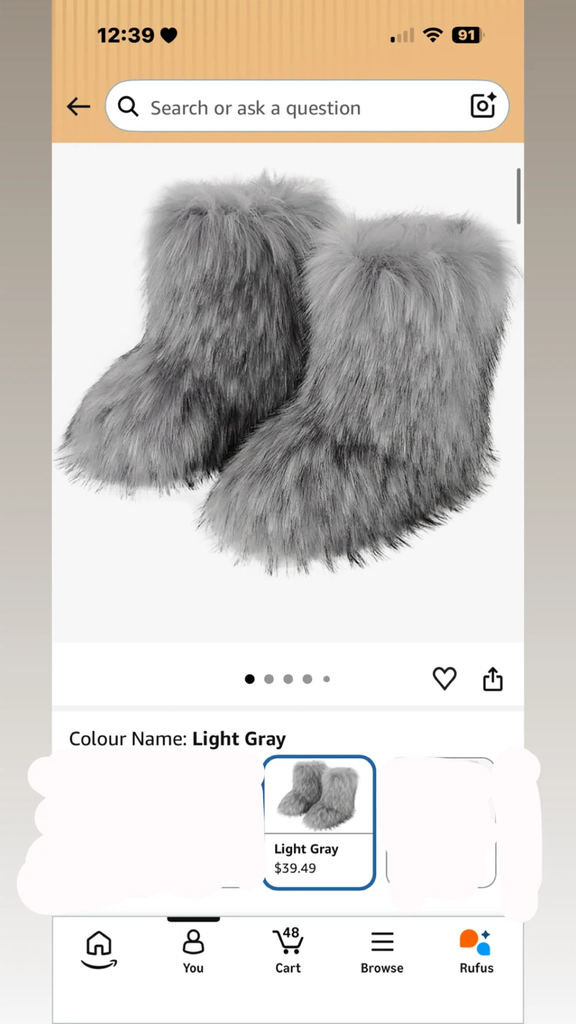 Light Gray Faux Fur Boots - photo 3
