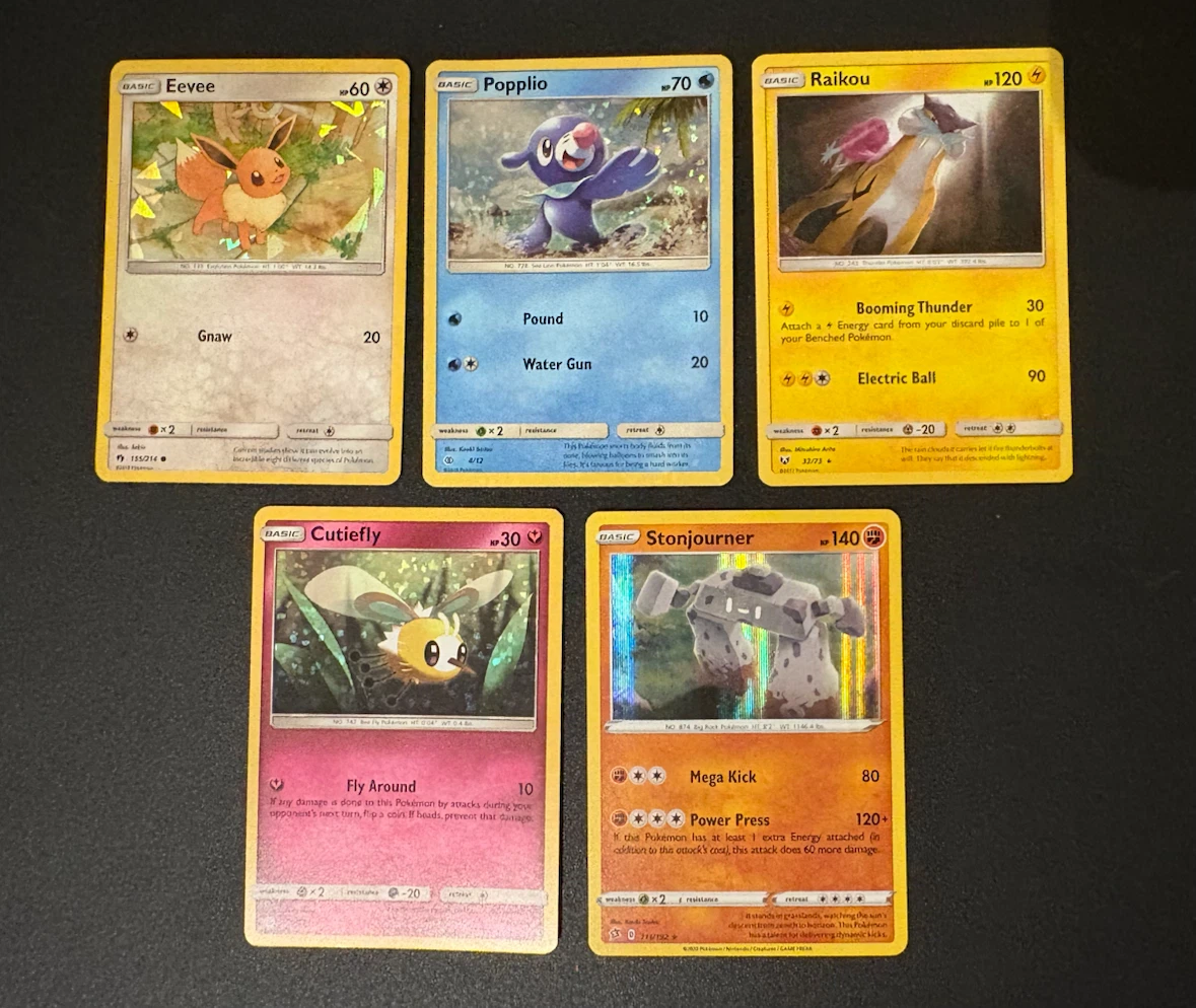 Pokemon Cards – Holo & Promo Lot | Eevee, Popplio, Raikou + More - photo 2