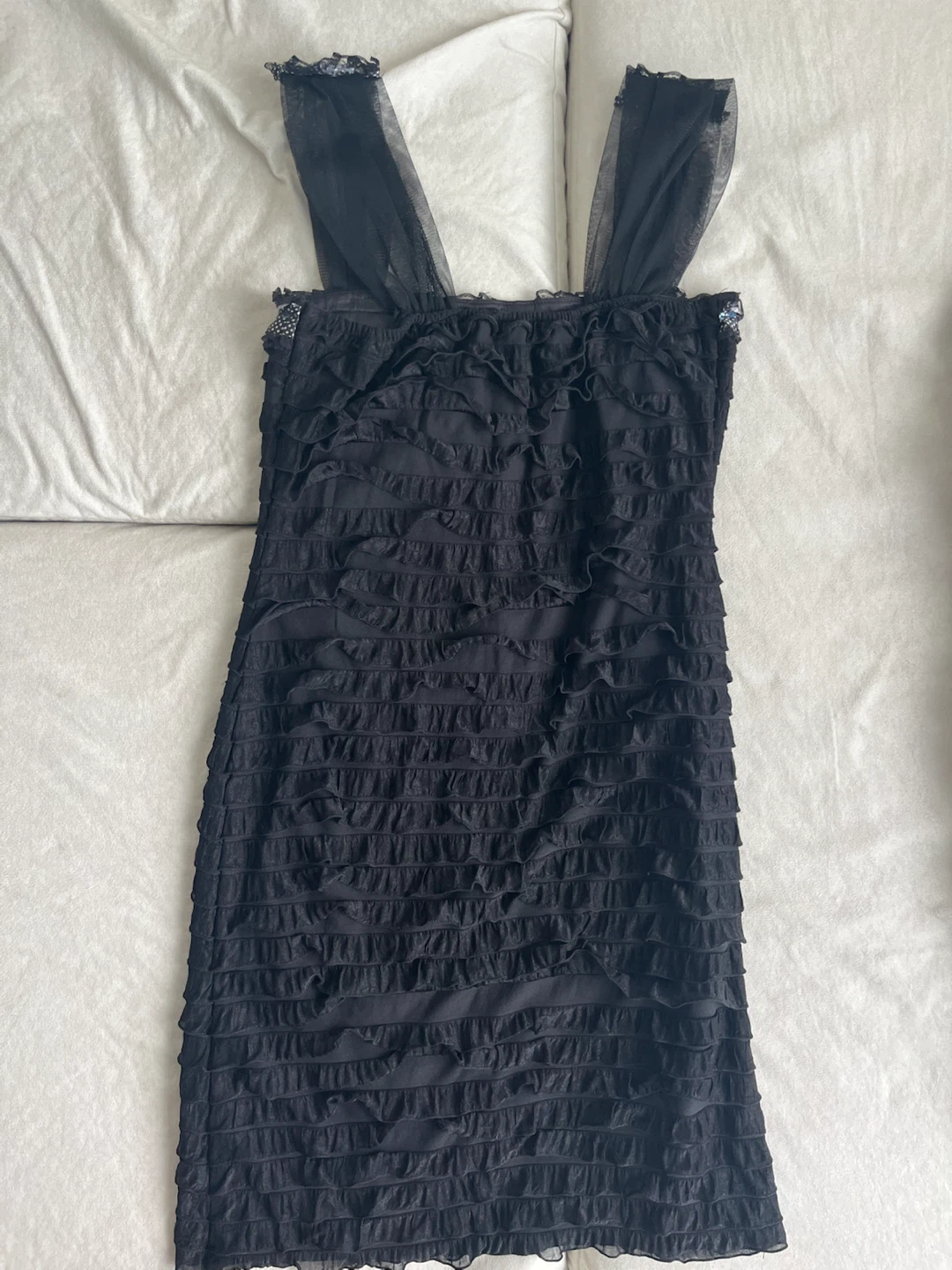 LBD Black Ruffled Dress Size 38 - photo 5