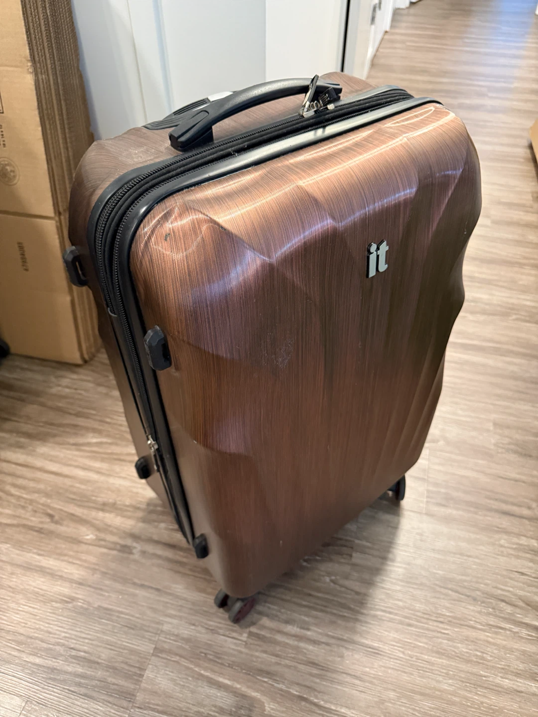 Metallic Burgundy Hardside Suitcase (rolling luggage)