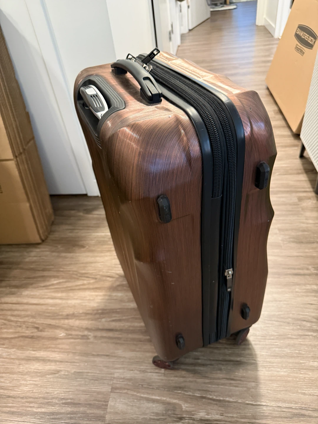 Metallic Burgundy Hardside Suitcase (rolling luggage) - photo 2
