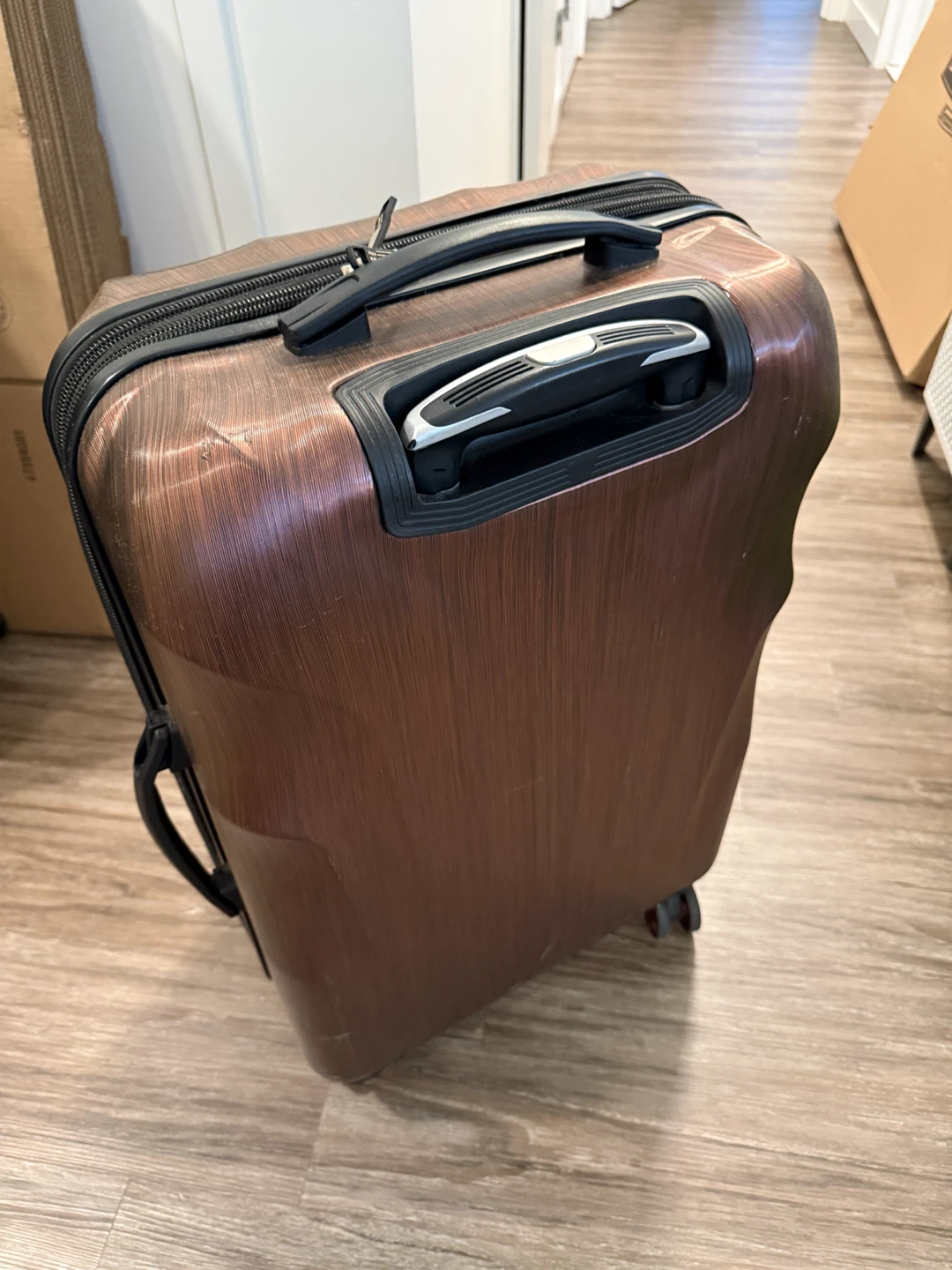 Metallic Burgundy Hardside Suitcase (rolling luggage) - photo 3