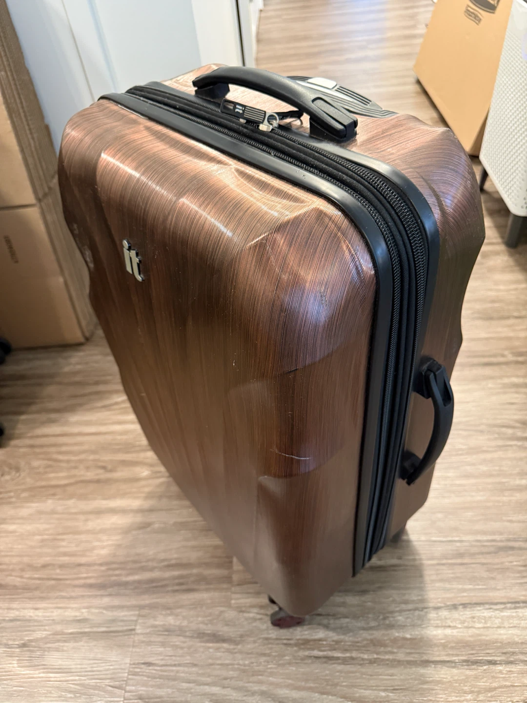 Metallic Burgundy Hardside Suitcase (rolling luggage) - photo 4