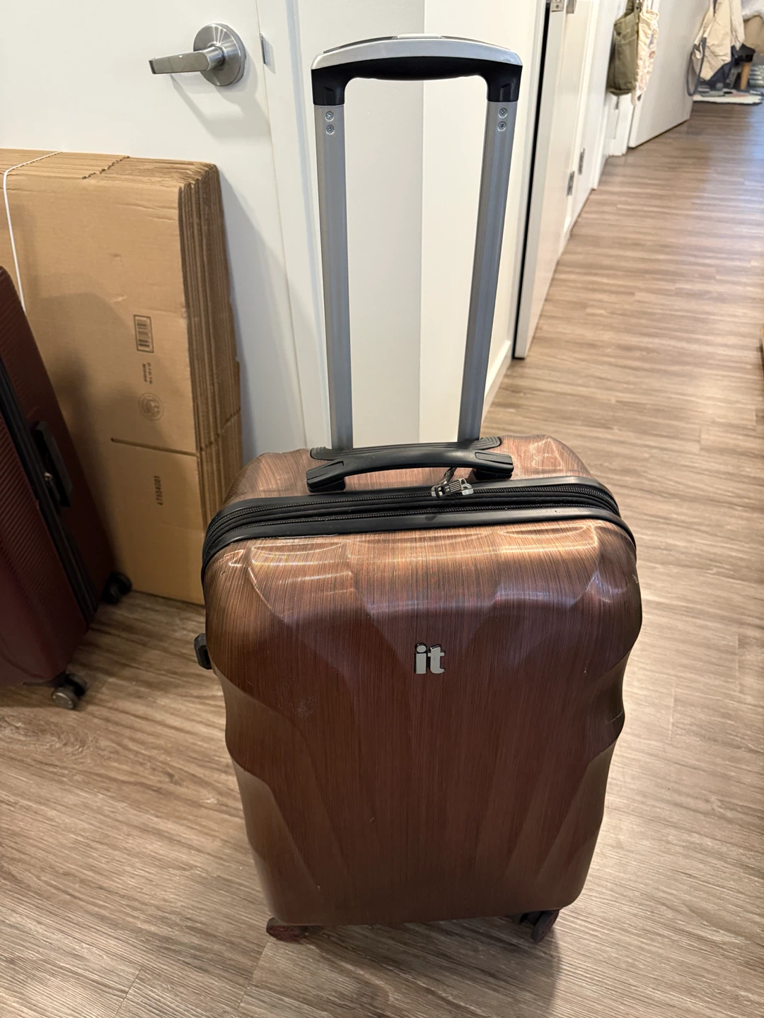 Metallic Burgundy Hardside Suitcase (rolling luggage) - photo 5