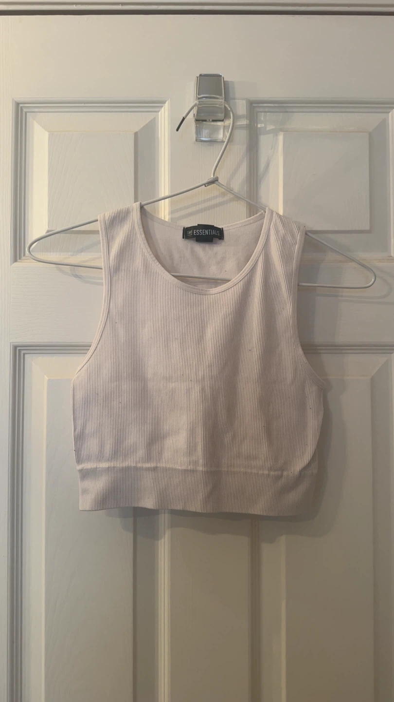 White Ribbed Tank Top - Essentials