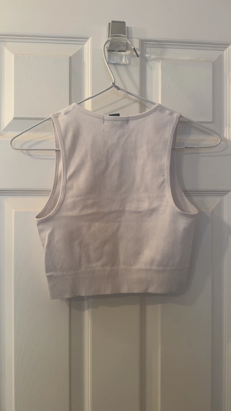 White Ribbed Tank Top - Essentials - photo 2