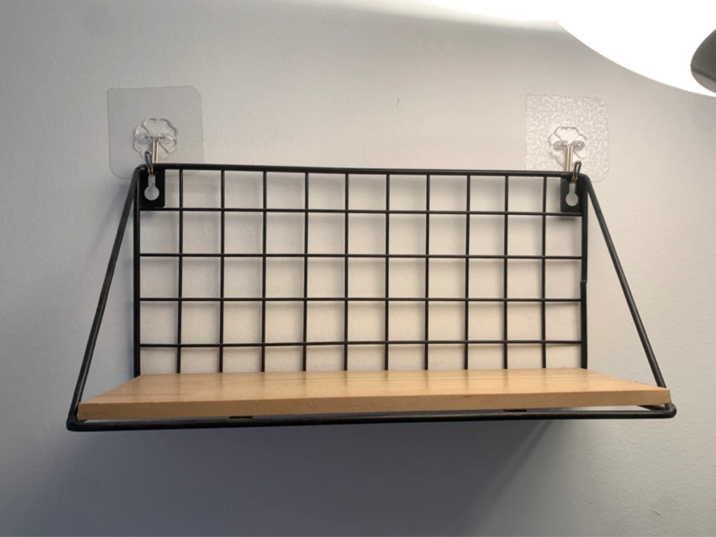 Set of 2 Wall-Mounted Iron & Wood Floating Shelves minimalist - photo 3