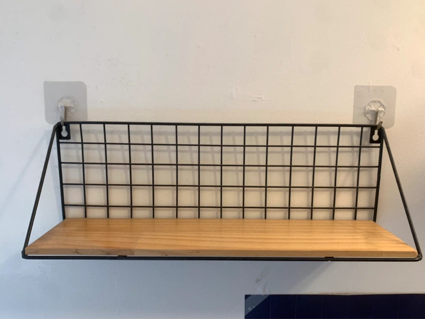Set of 2 Wall-Mounted Iron & Wood Floating Shelves minimalist - photo 2