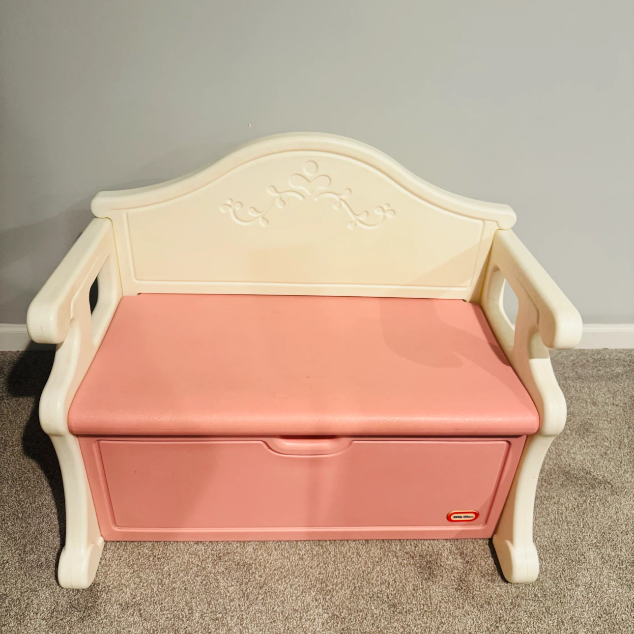 Little Tikes Princess Vanity Bench with Storage - Pink/Cream