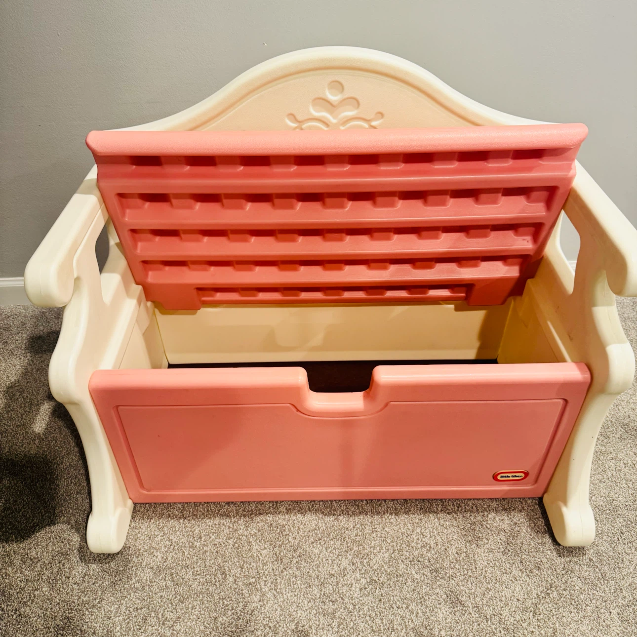 Little Tikes Princess Vanity Bench with Storage - Pink/Cream - photo 2