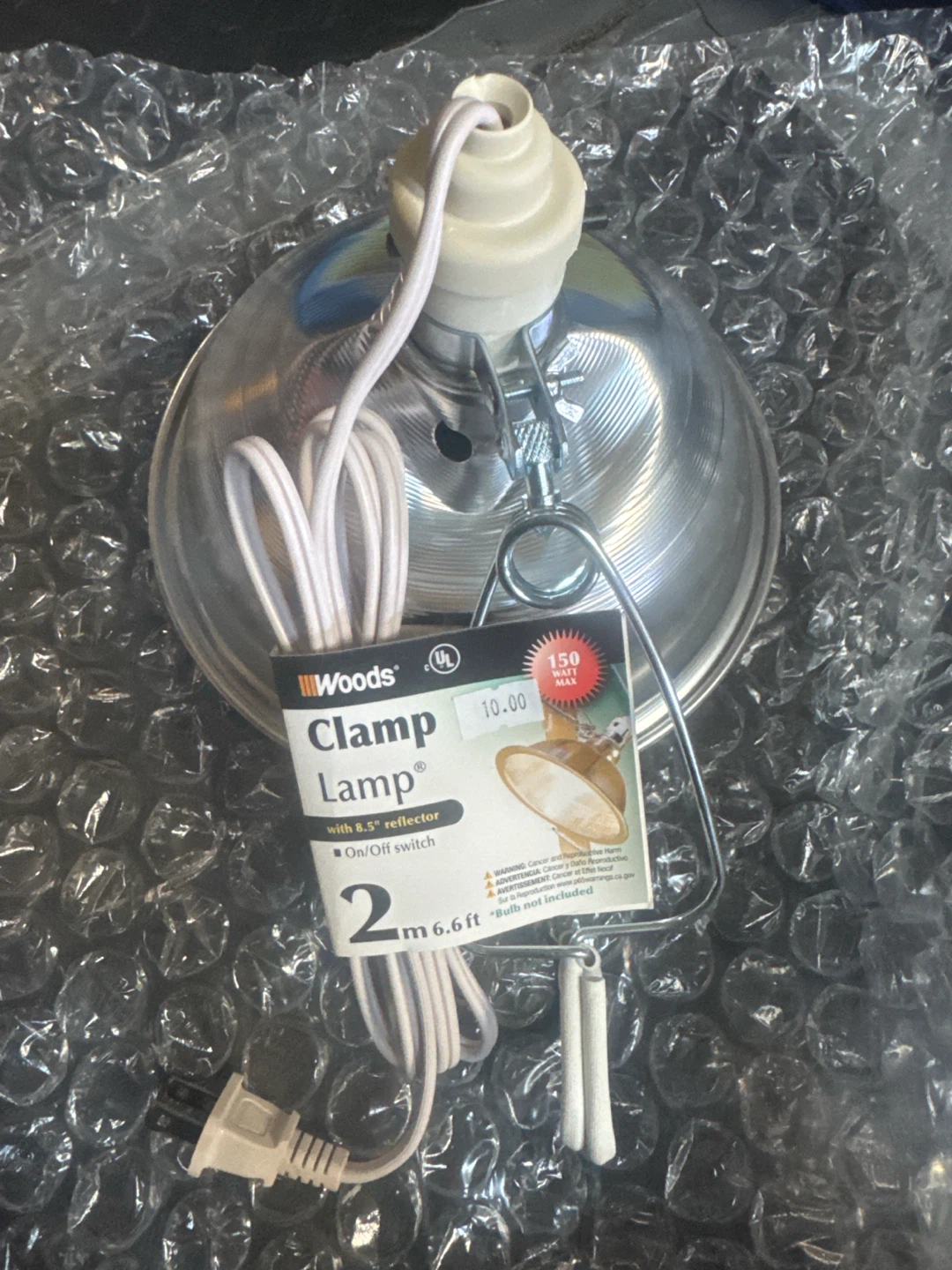 Woods Clamp Lamp with 8.5" Reflector