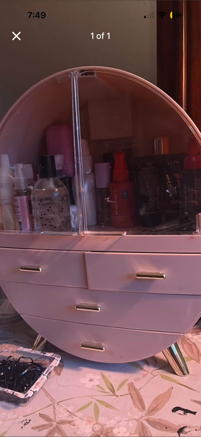 Pink Makeup Organizer with Drawers
