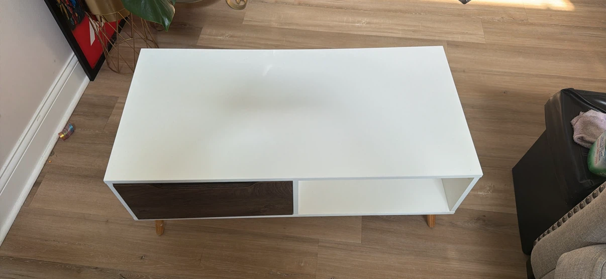 White Coffee Table with Drawer