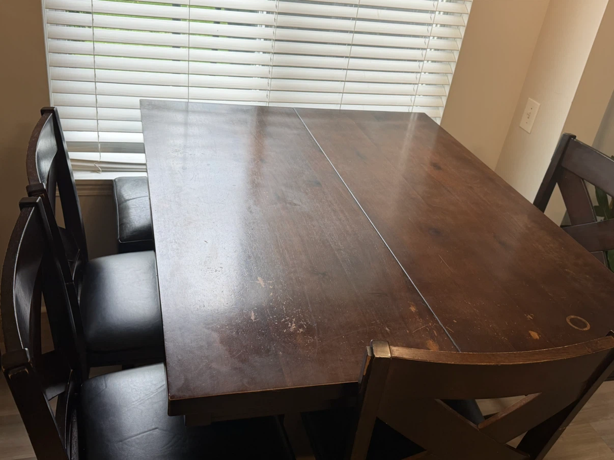 Wooden Dining Table with Bench and Chairs - photo 3