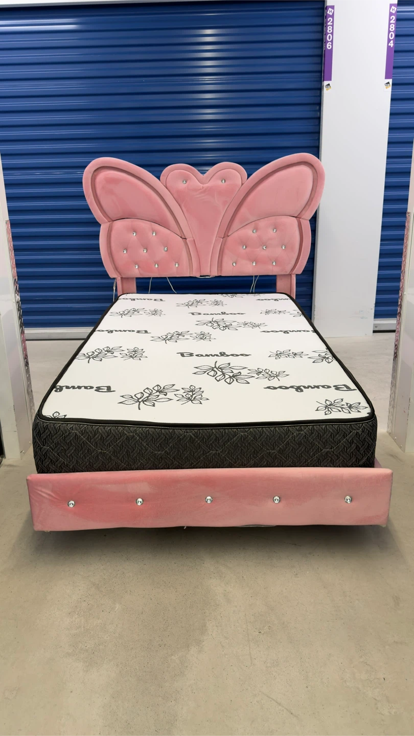 Pink Butterfly Bed Frame with Lights Twin size - photo 2