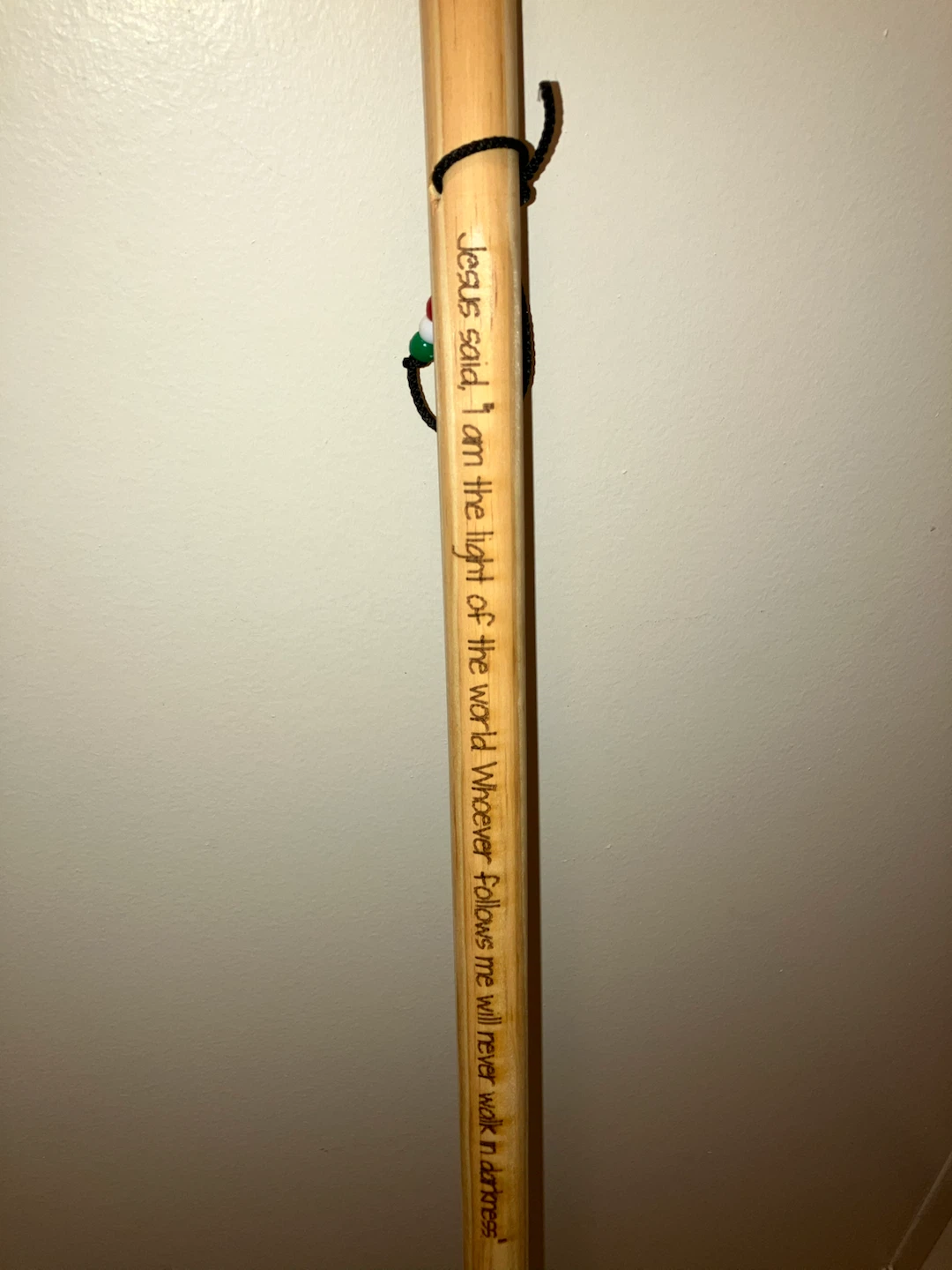 Wooden Walking Stick with Inscribed Bible Verse-48” Height - photo 2