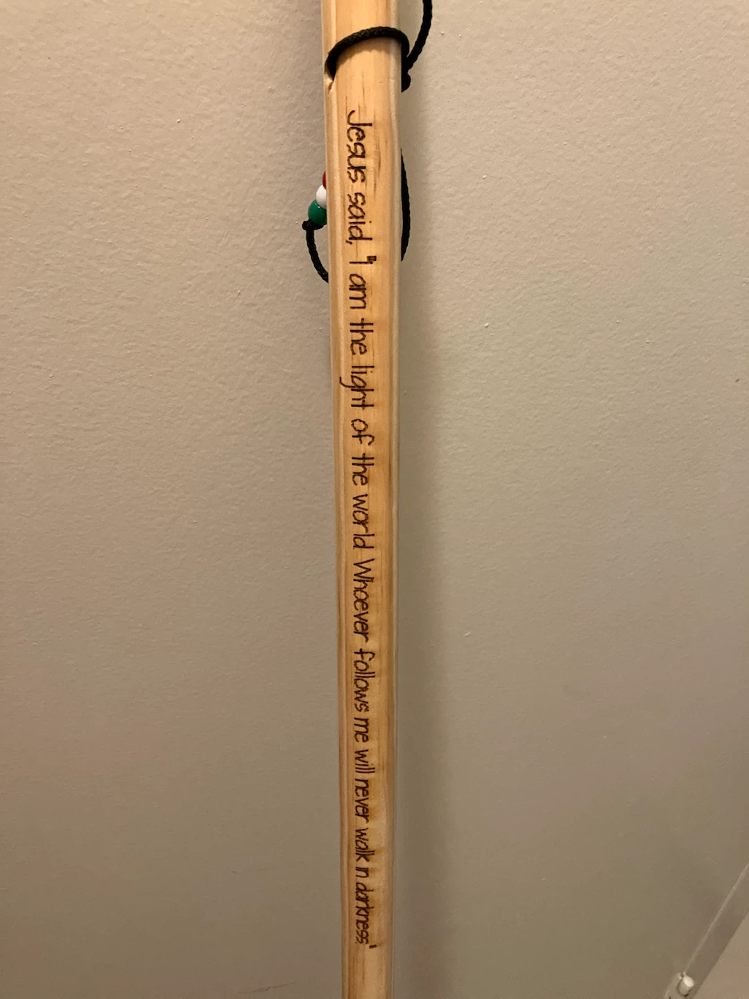 Wooden Walking Stick with Inscribed Bible Verse-48” Height - photo 3