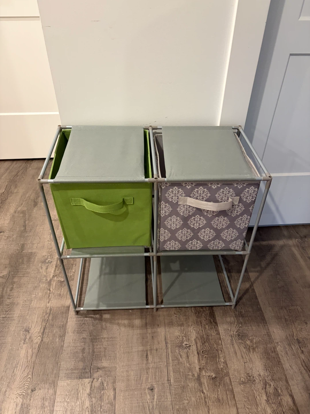 shelf with 2 bins