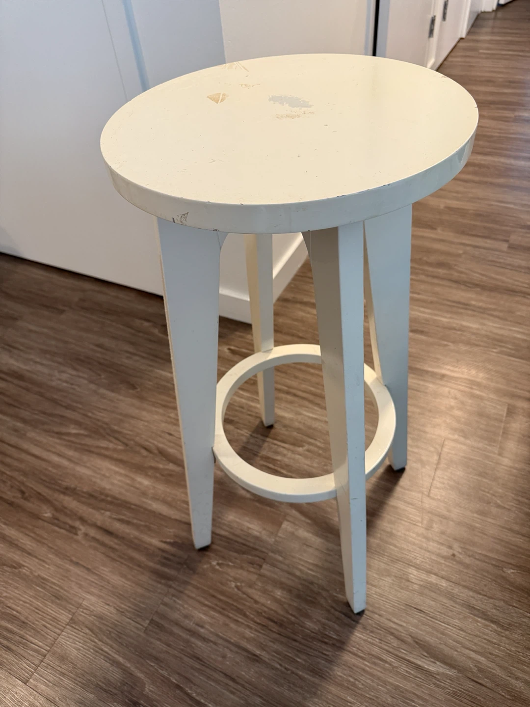 White Round Top Stool
