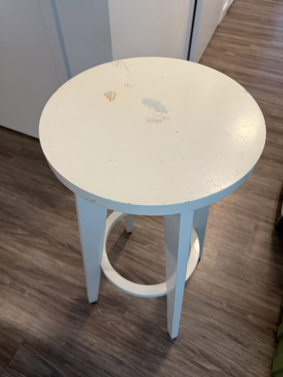 White Round Top Stool - photo 2