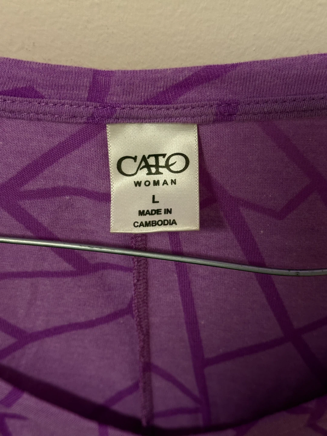 Cato Woman Purple Long Sleeve Top - Size L - photo 2
