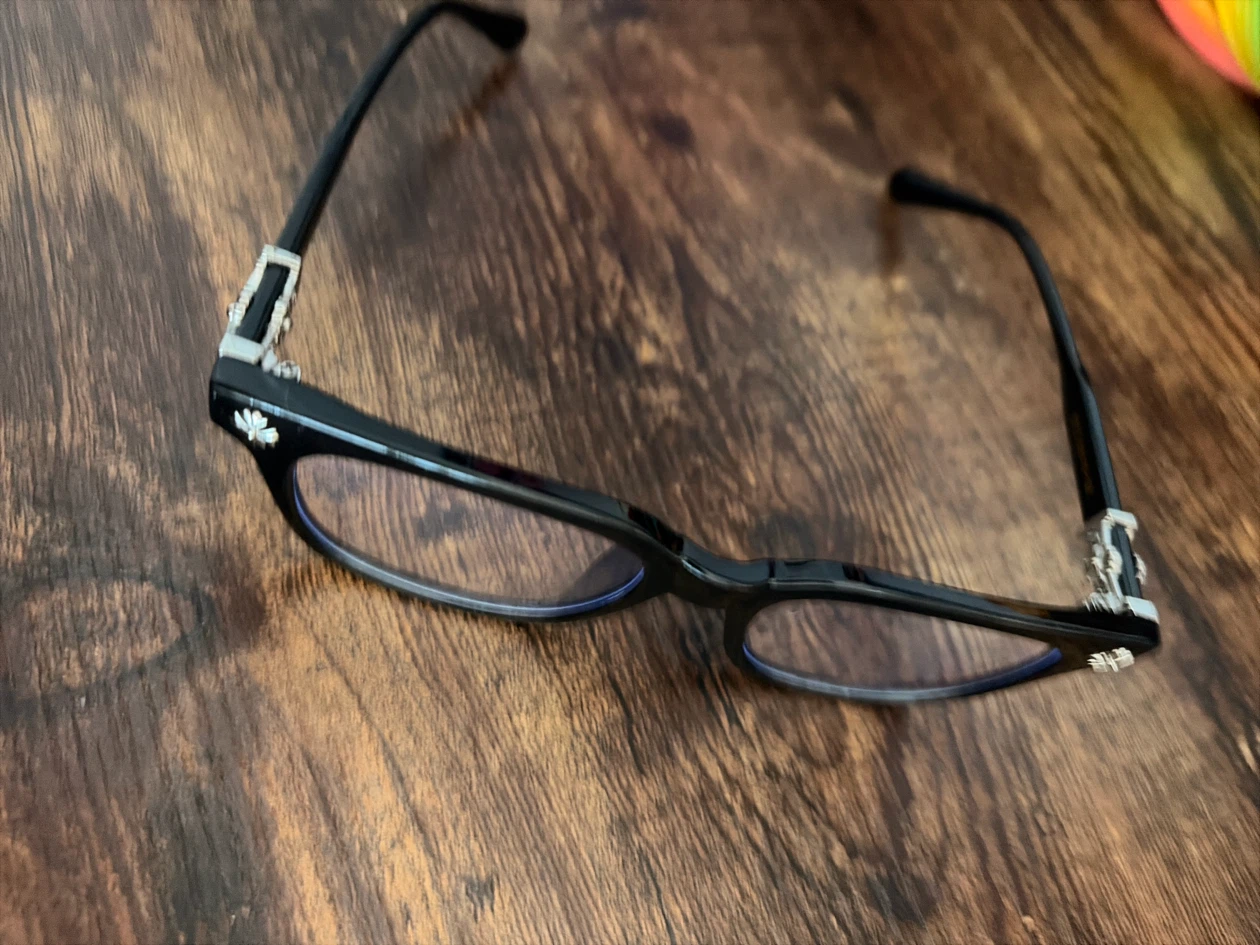 Chrome hearts glasses black fran silver 1:1
