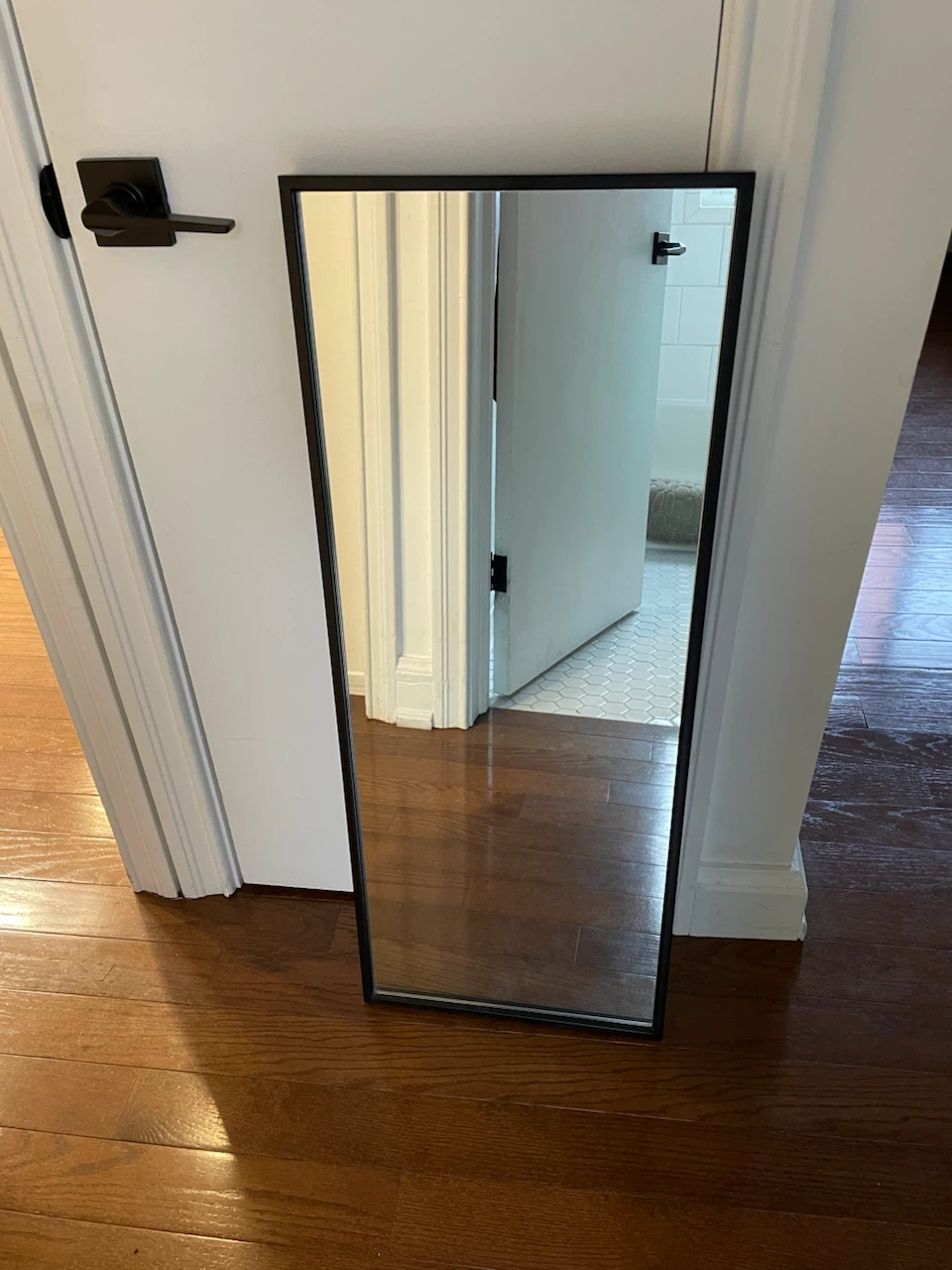 Full Length Black Metal Framed Mirror