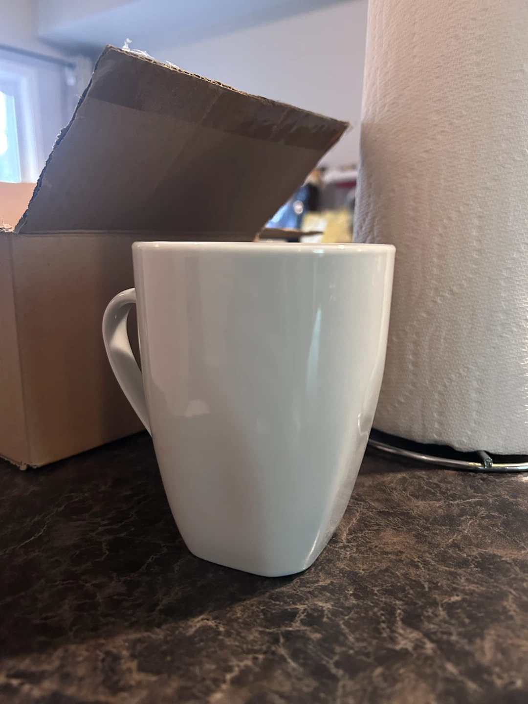 White Ceramic Mugs - Set of 4