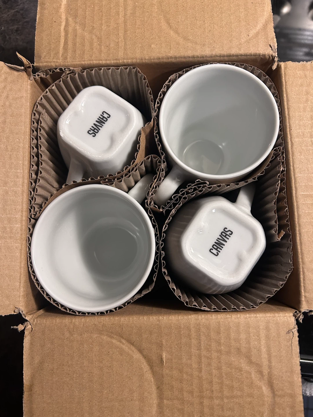 White Ceramic Mugs - Set of 4 - photo 2