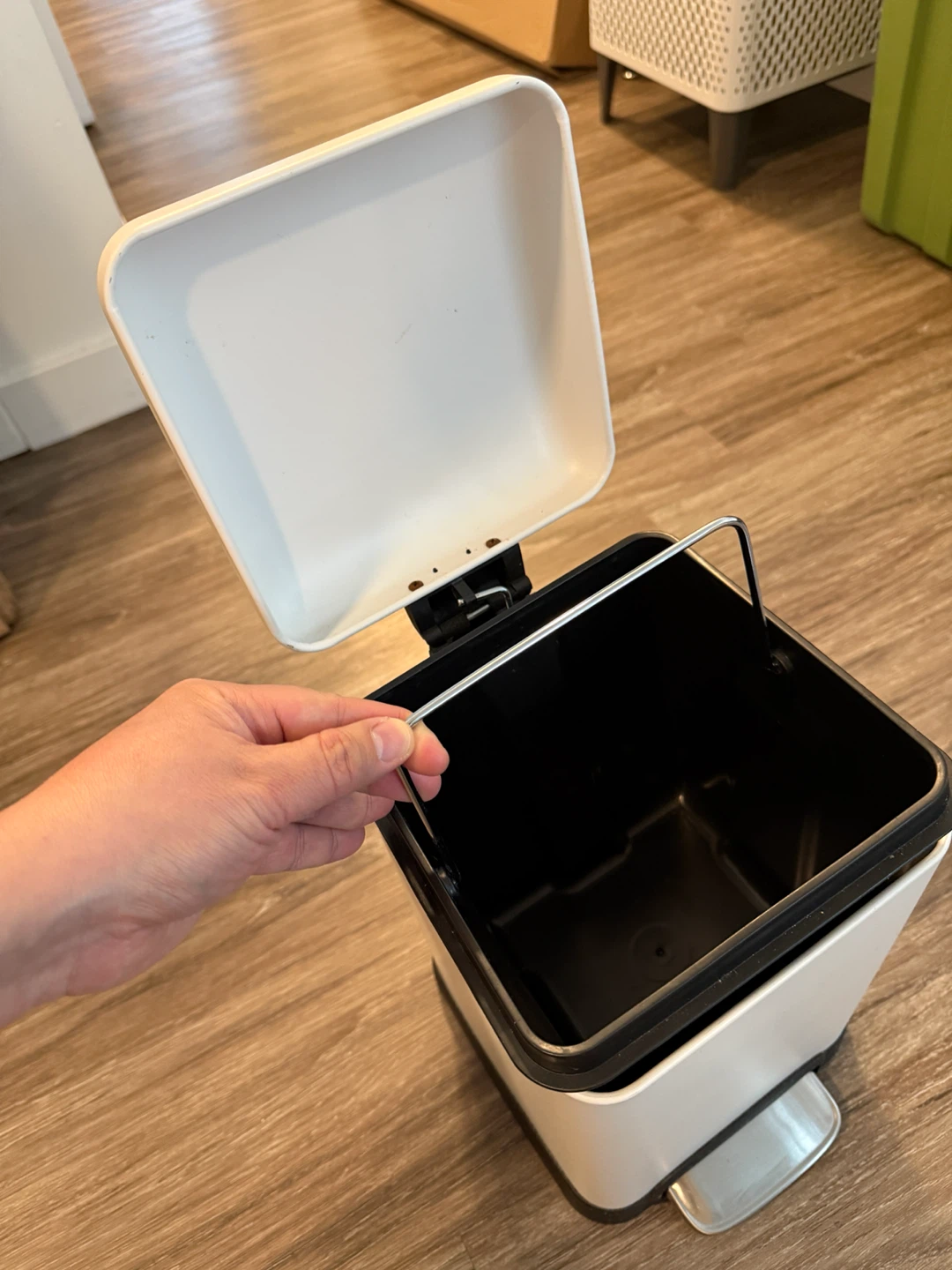 White Step Trash Can (mini size - 12.5” H) - photo 5