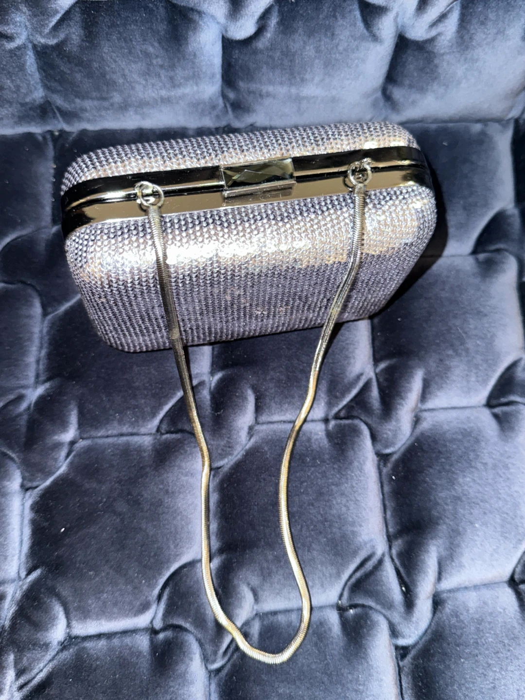 Silver Sequin Clutch Evening Bag - photo 3