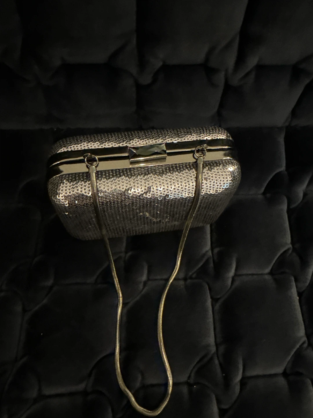 Silver Sequin Clutch Evening Bag - photo 4