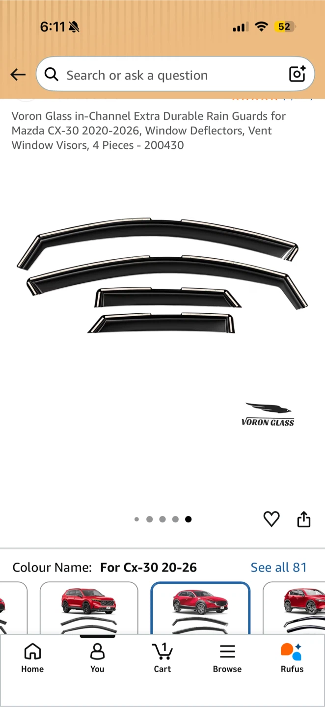 In-Channel Rain Guards for Mazda CX-30 2020-2026 - photo 2