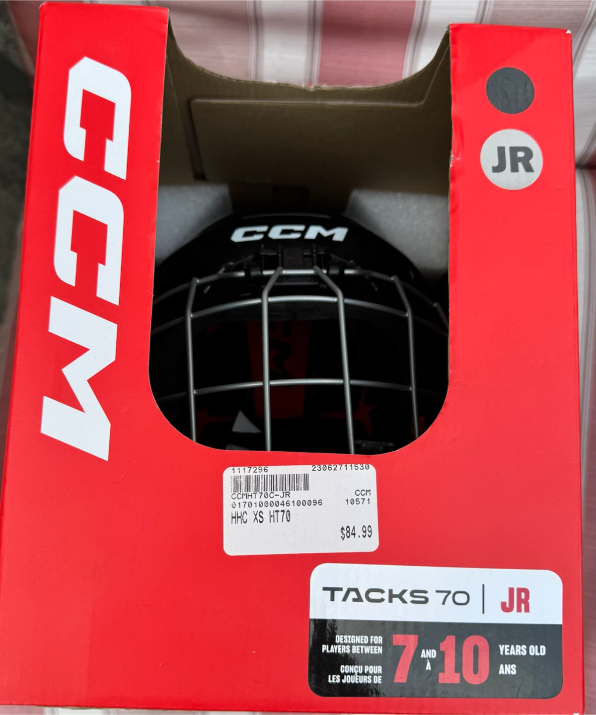 CCM Tacks 70 JR Hockey Helmet with Cage