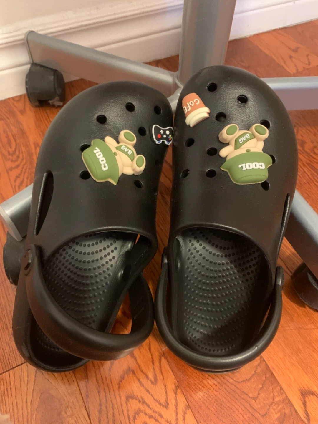 Size 40-41 Black Clogs Sandals with Cute Custom Charms (Jibbitz) - photo 2
