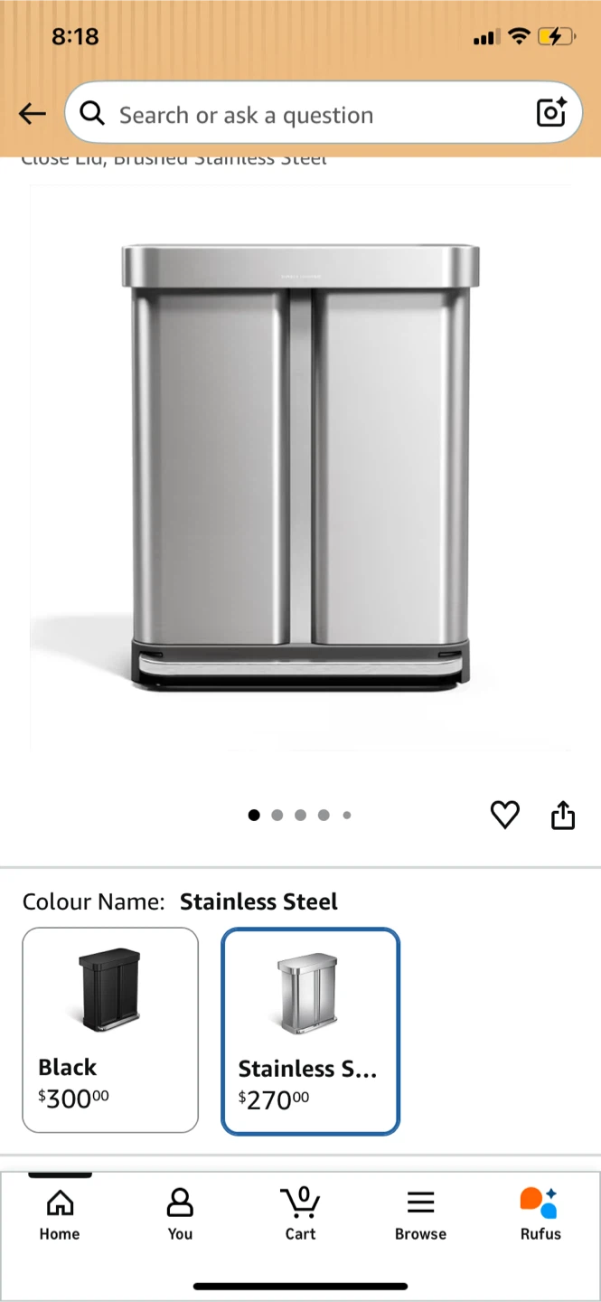 simplehuman Dual Compartment Garbage bin - photo 4