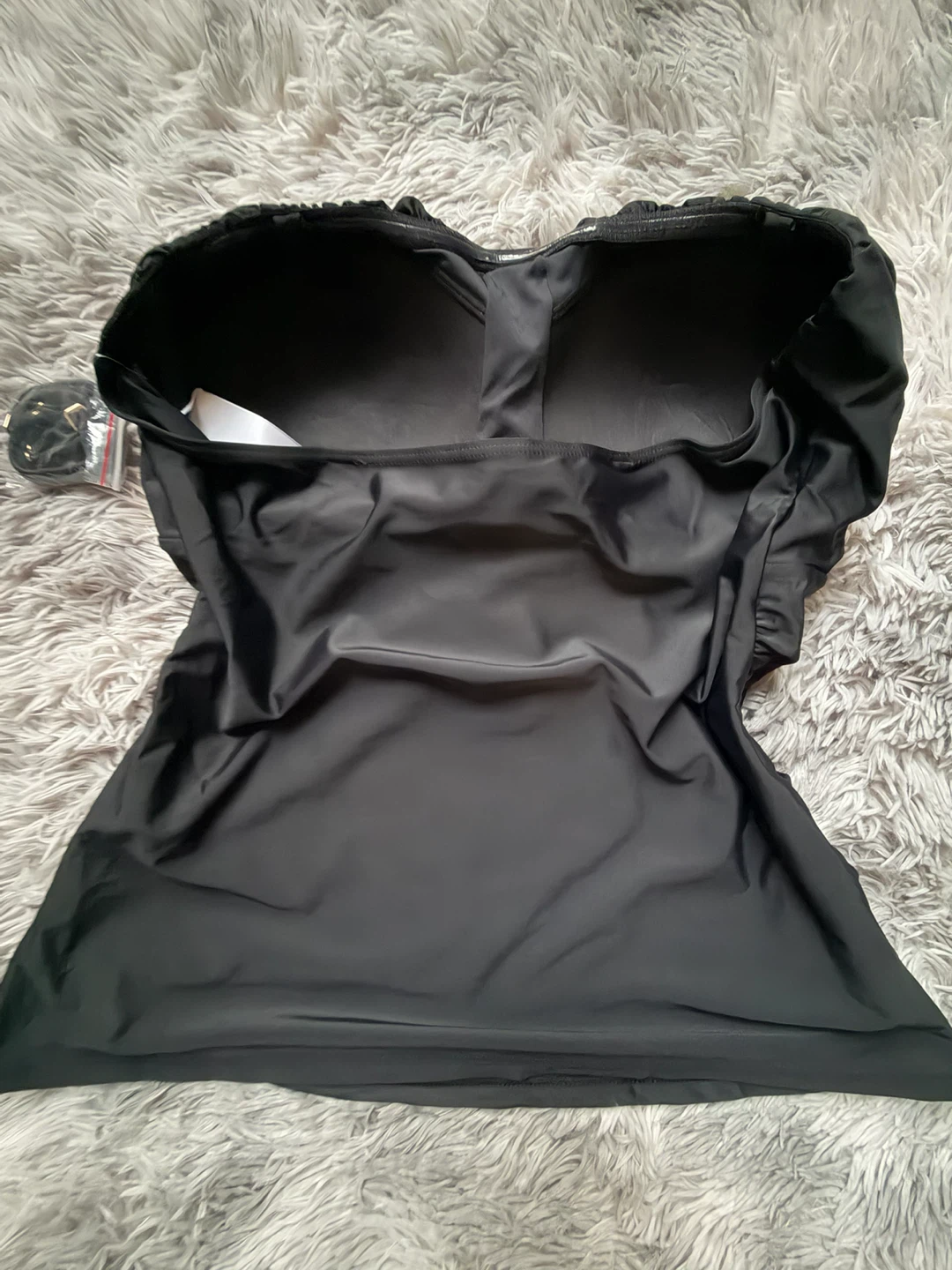 Black Strapless Ruched Top XXL - photo 2