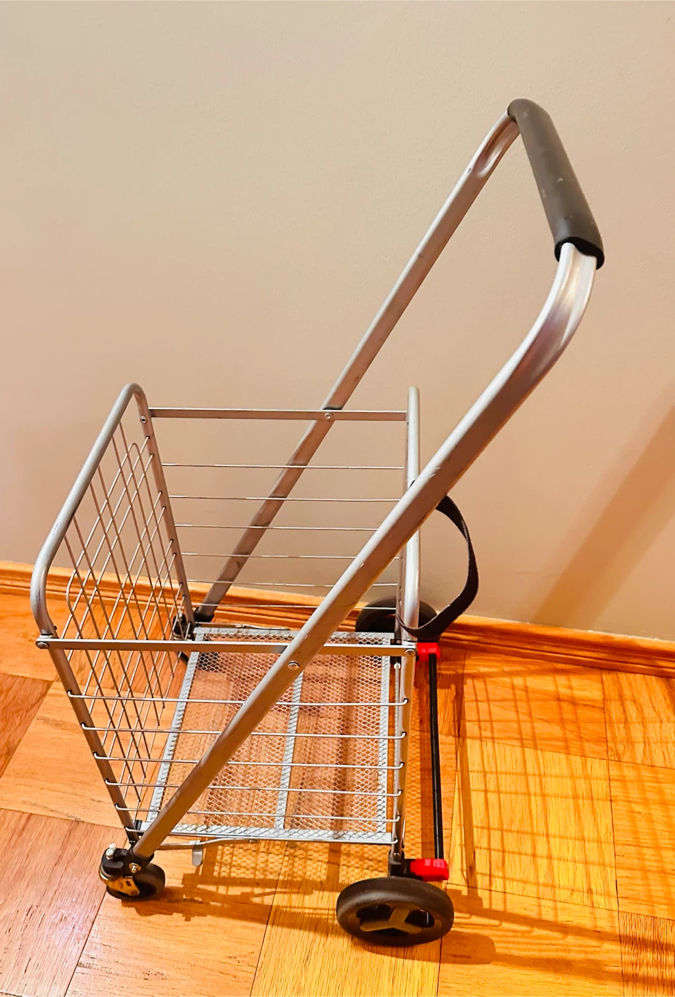 Folding Shopping Cart with swivel wheels, easy to steer.